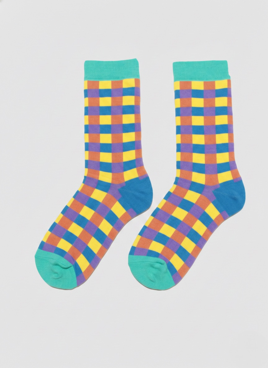 Mosaic Glitch Socks (Yellow)