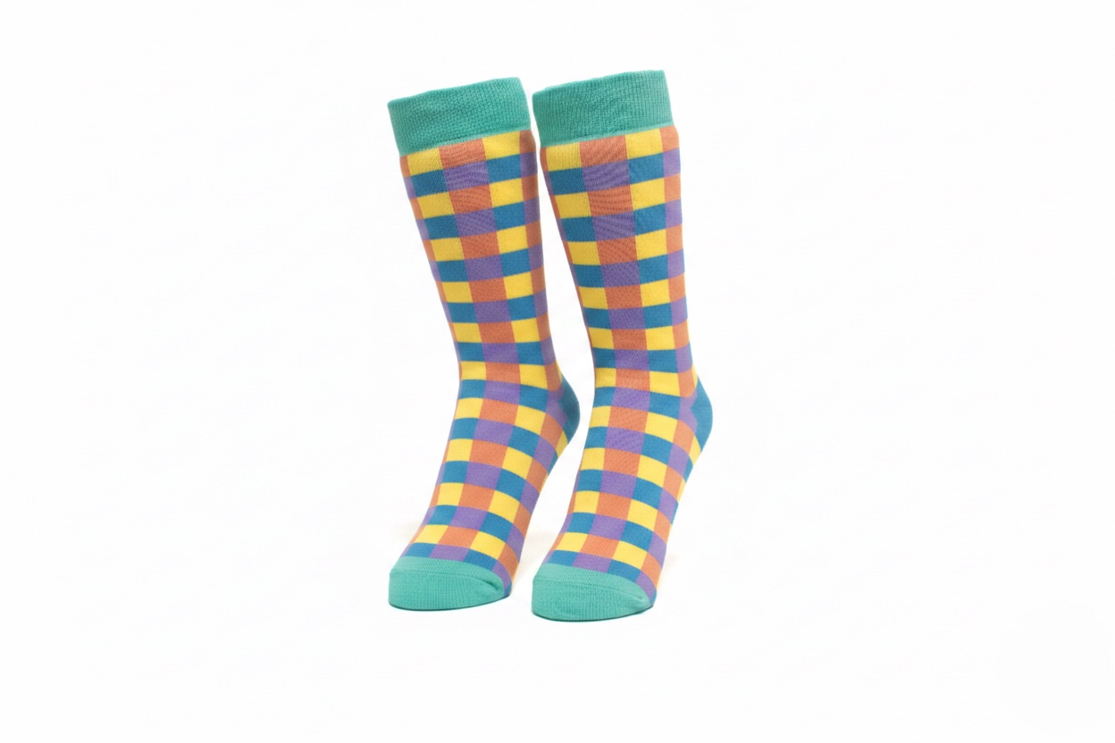 Mosaic Glitch Socks (Yellow)