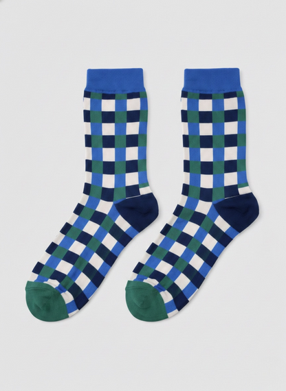 Mosaic Glitch Socks (Blue)