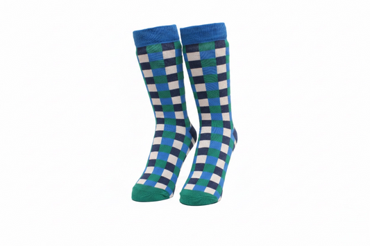 Mosaic Glitch Socks (Blue)