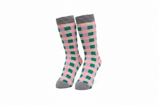 Mosaic Glitch Socks (Pink)