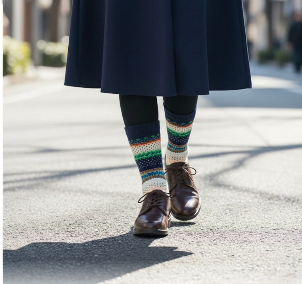 Amber Forest Socks (Navy)